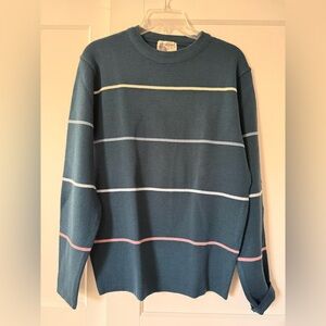 Vintage Men’s Navy Striped Sweater Sz L Unisex Sportswear Normcore Preppy